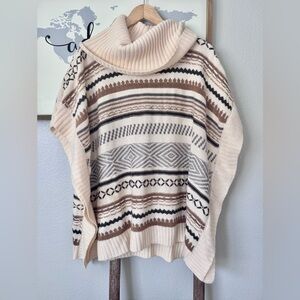 Casuals  patterned  oversized poncho sweater small